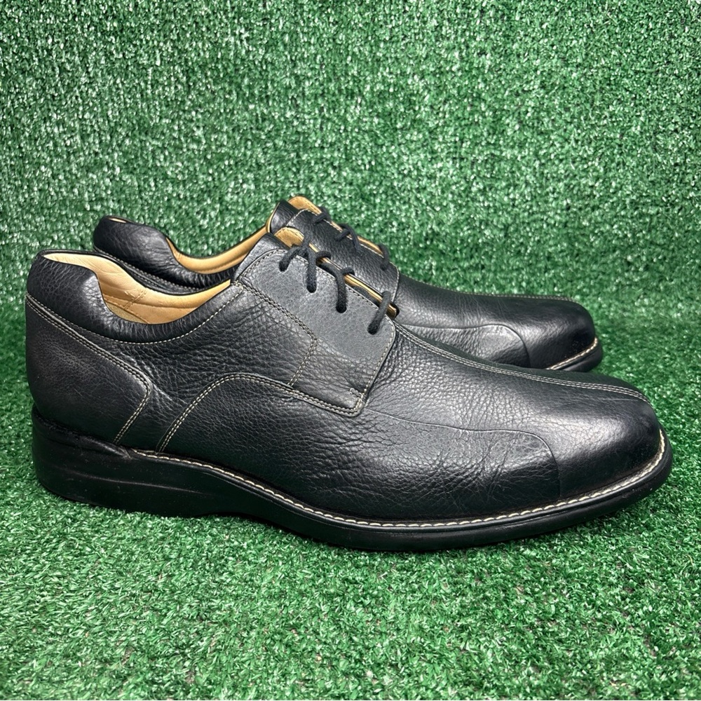 Johnston & Murphy Shuler‎ Bicycle Dress Shoe, Black Tumbled Calf Mens Size 15 M